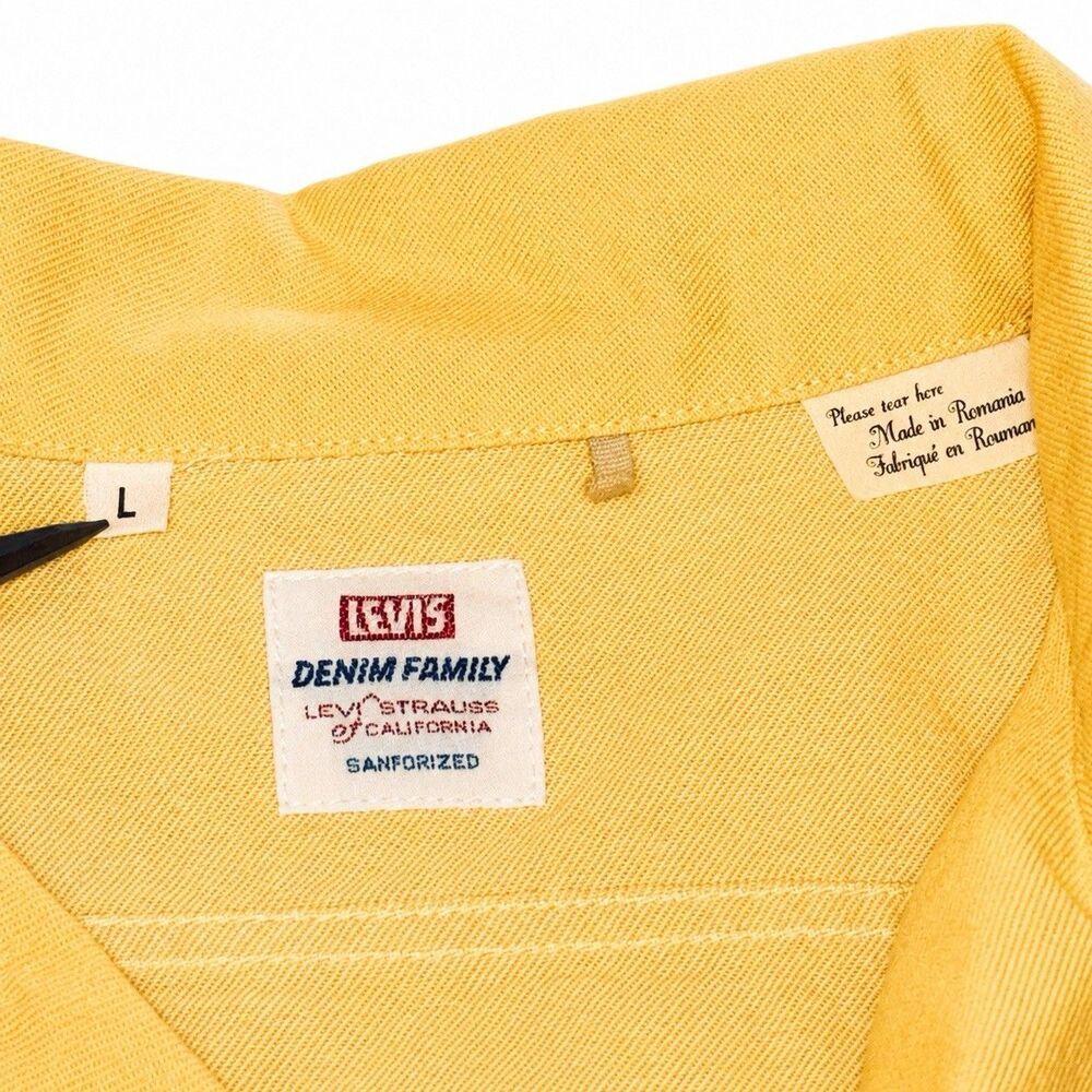 Levis LVC Denim Family Camp Shirt Mens Large Cornsilk Yellow Sanforized - Picture 5 of 7